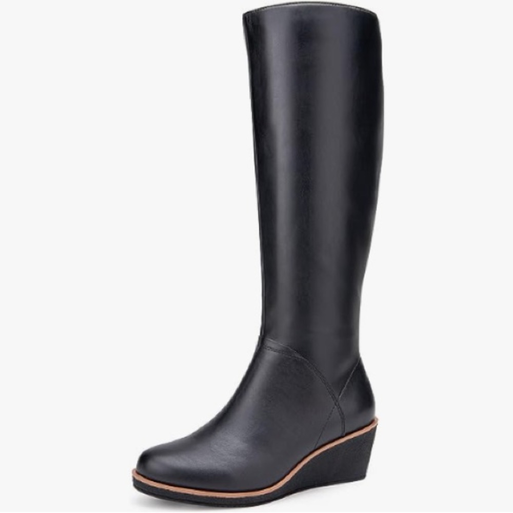 NEW! Aerosoles Binocular Knee High Wedge Boot with Memory Foam Footbed